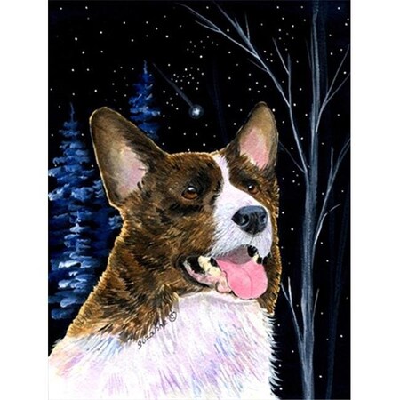 Carolines Treasures Carolines Treasures SS8387CHF Starry Night Corgi Canvas Flag - House Size; 28 x 40 in. SS8387CHF